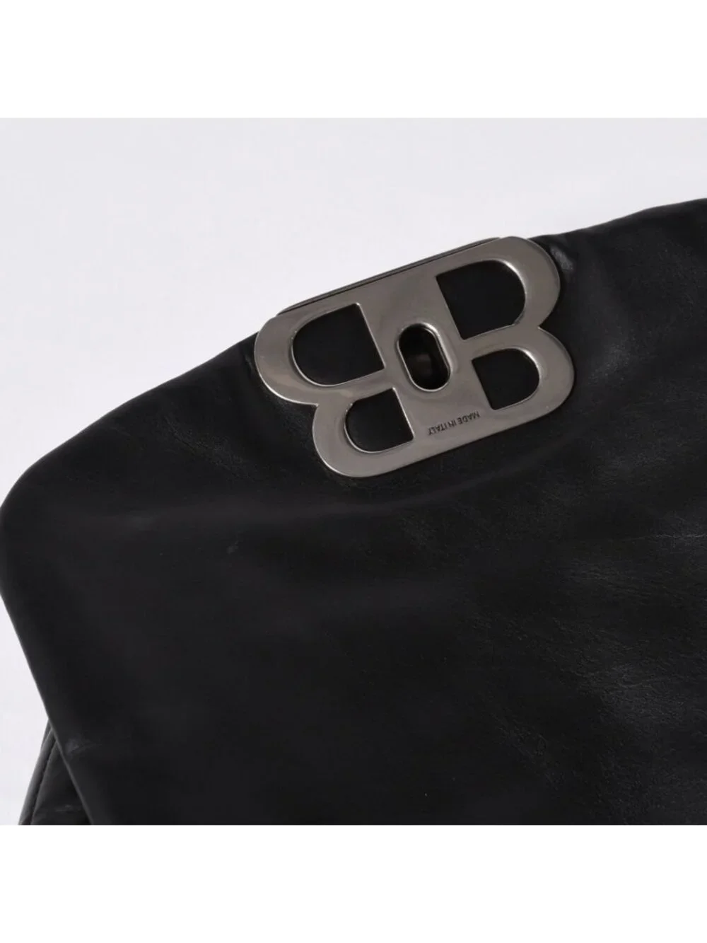 Balenciaga Monaco Shoulder Bag Black Silver Calfskin